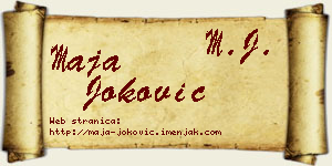 Maja Joković vizit kartica